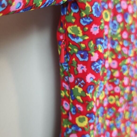 Boden Red Floral Imogen Georgette Long Sleeve Dress Size 10P - Picture 10 of 13